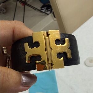 Tory Burch Black Bracelet with Gold Accent